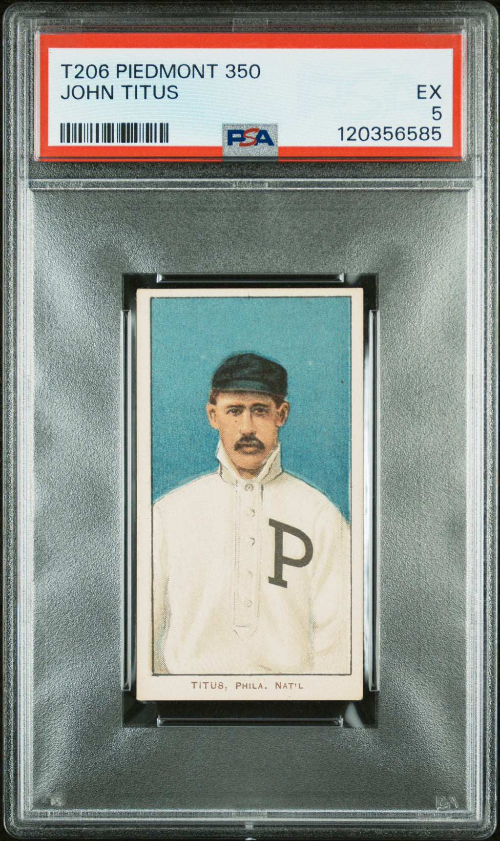 1909-11 T206 John Titus PSA 5 EX Piedmont 350 - Phillies