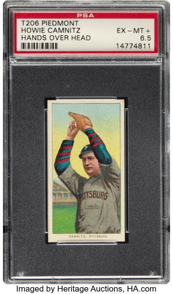 1909-11 T206 Howie Camnitz Hands Over Head PSA 6.5 EX-MT+ Piedmont 350-460/25