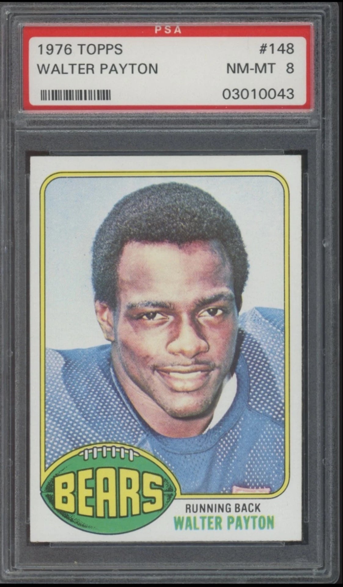1976 TOPPS #148 WALTER PAYTON PSA 8 Hall of Fame Rookie Card