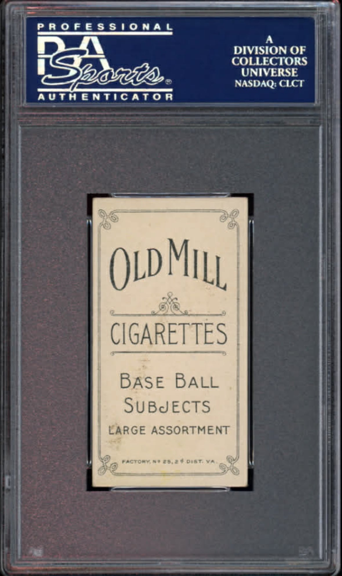 1909-11 T206 Johnny Bates Old Mill PSA 6 EX-MT (Pop 1, 0 Higher)