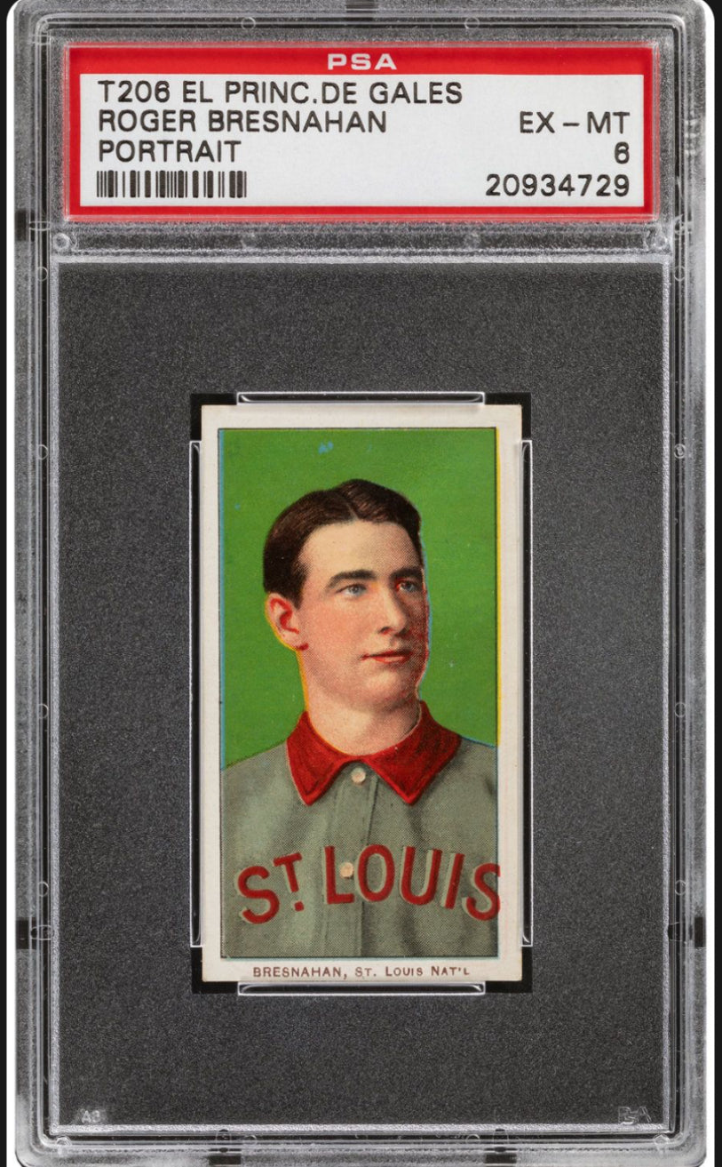 1909-11 T206 EL PRINCIPE DE GALES Roger Bresnahan Portrait HOF PSA 6 (Pop 1, 0+)