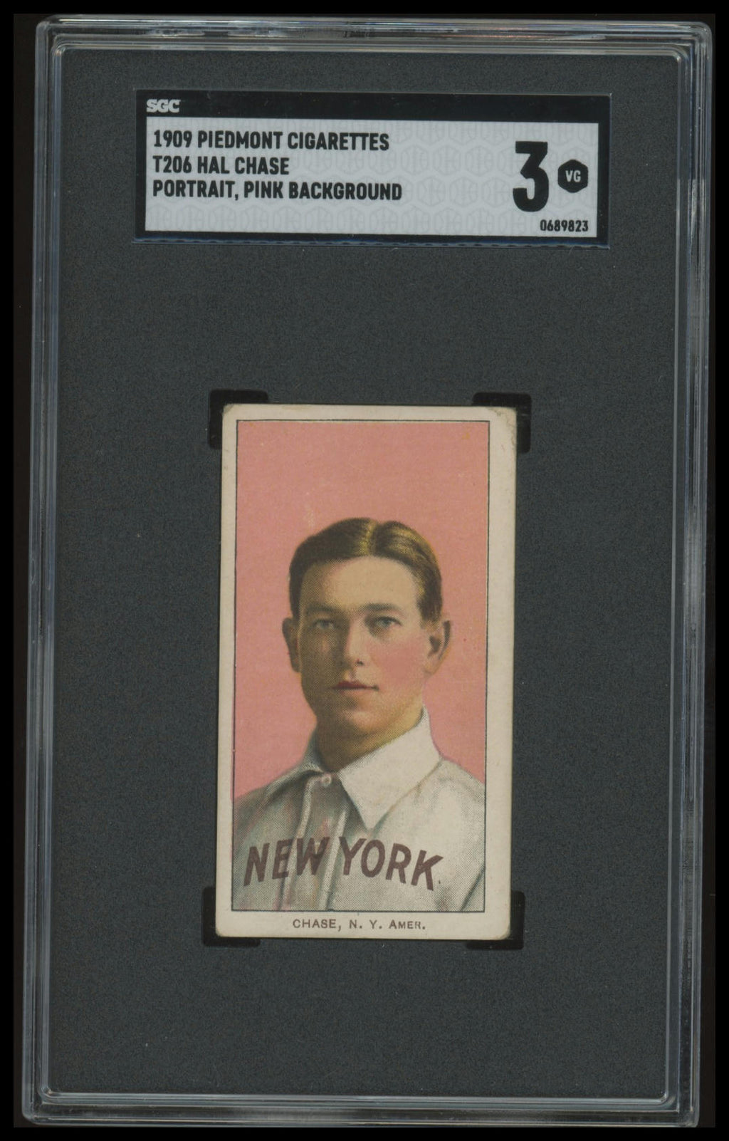 1909-11 T206 Hal Chase Pink HOF SGC 3 Piedmont 150