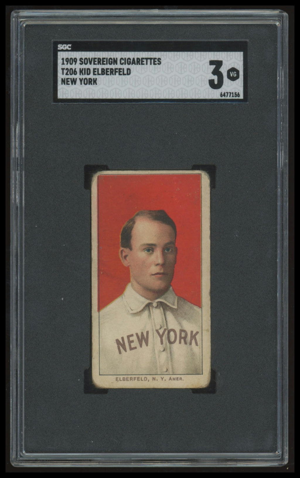 1909-11 T206 Kid Elberfeld New York SGC 3 Sovereign 150