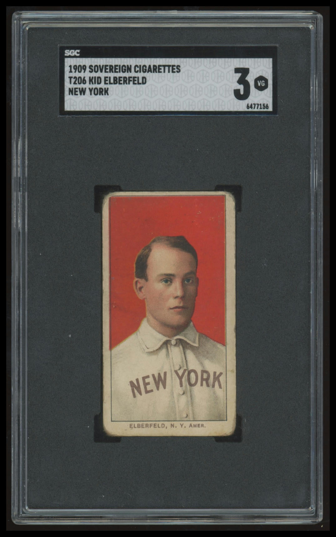 1909-11 T206 Kid Elberfeld New York SGC 3 Sovereign 150