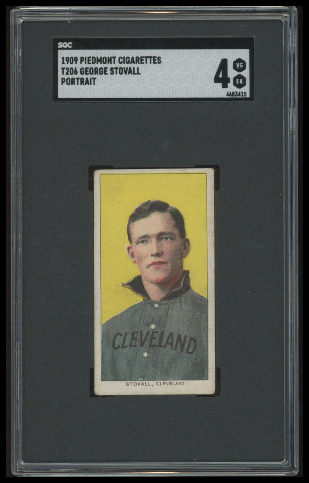 1909-11 T206 George Stovall SGC 4 Piedmont 150
