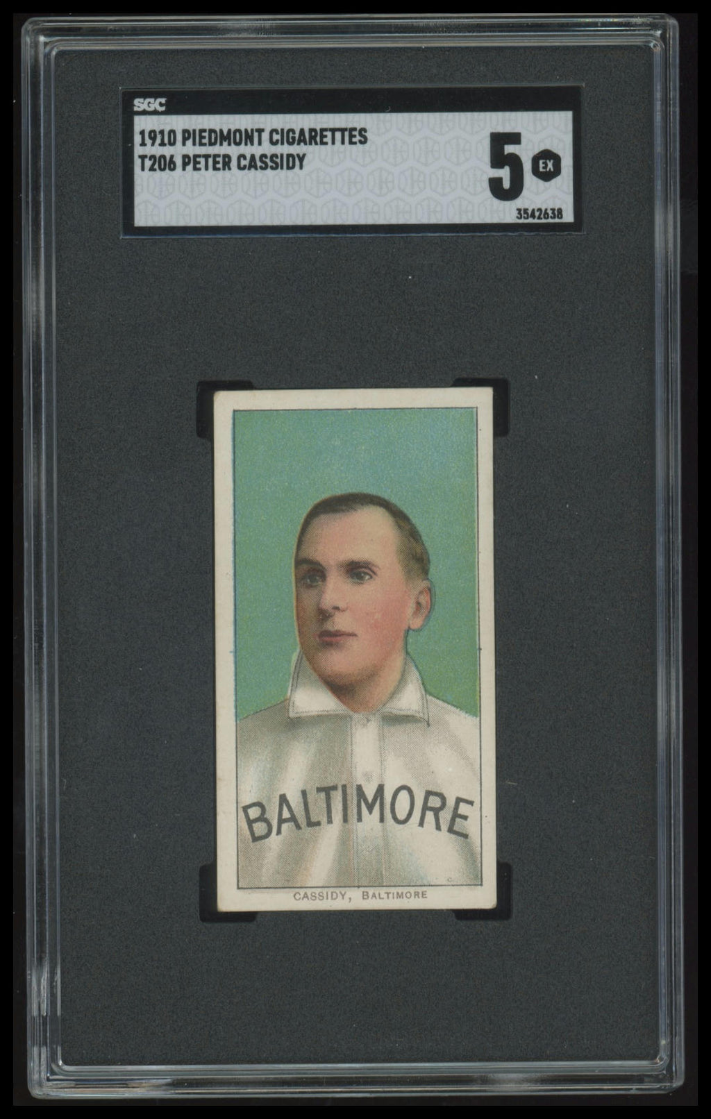 1909-11 T206 Peter Cassidy SGC 5 Piedmont 350