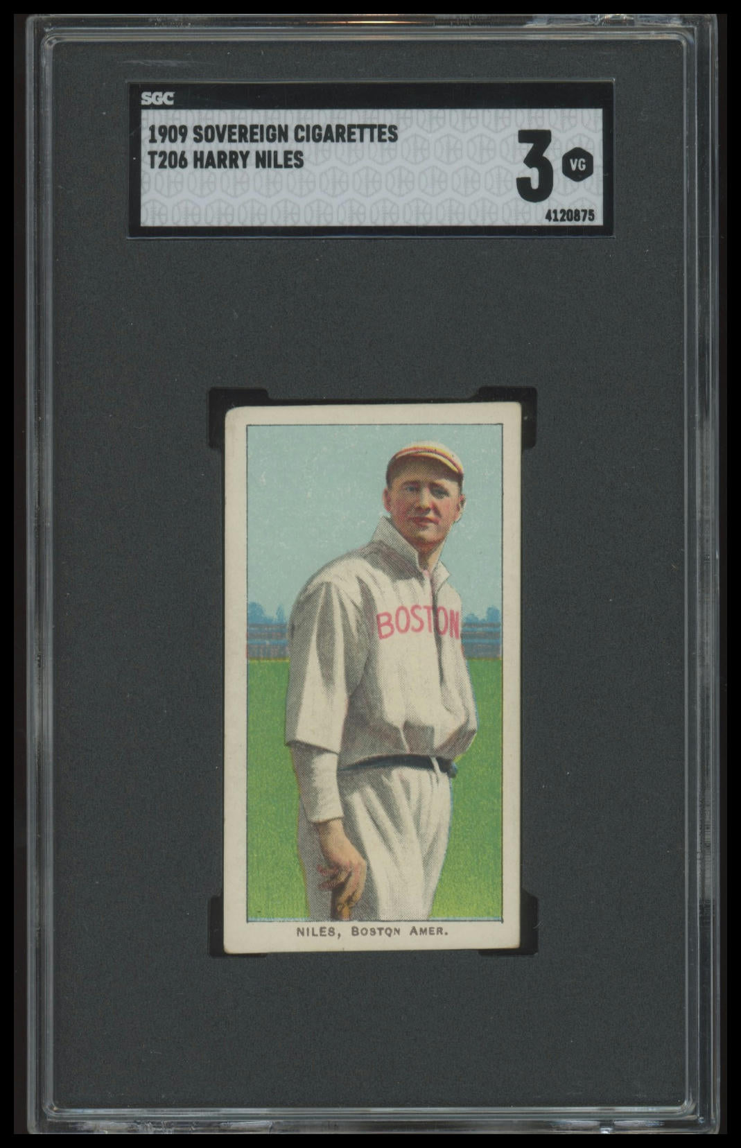 1909-11 T206 Harry Niles SGC 3 Sovereign 150