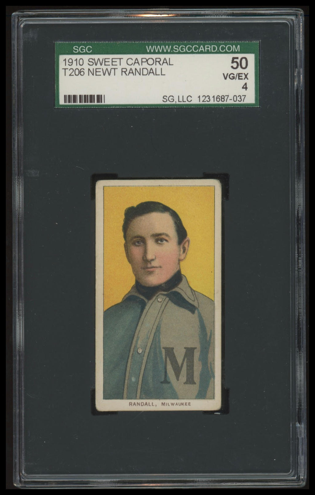 1909-11 T206 Newt Randall SGC 4 Sweet Caporal 350/30