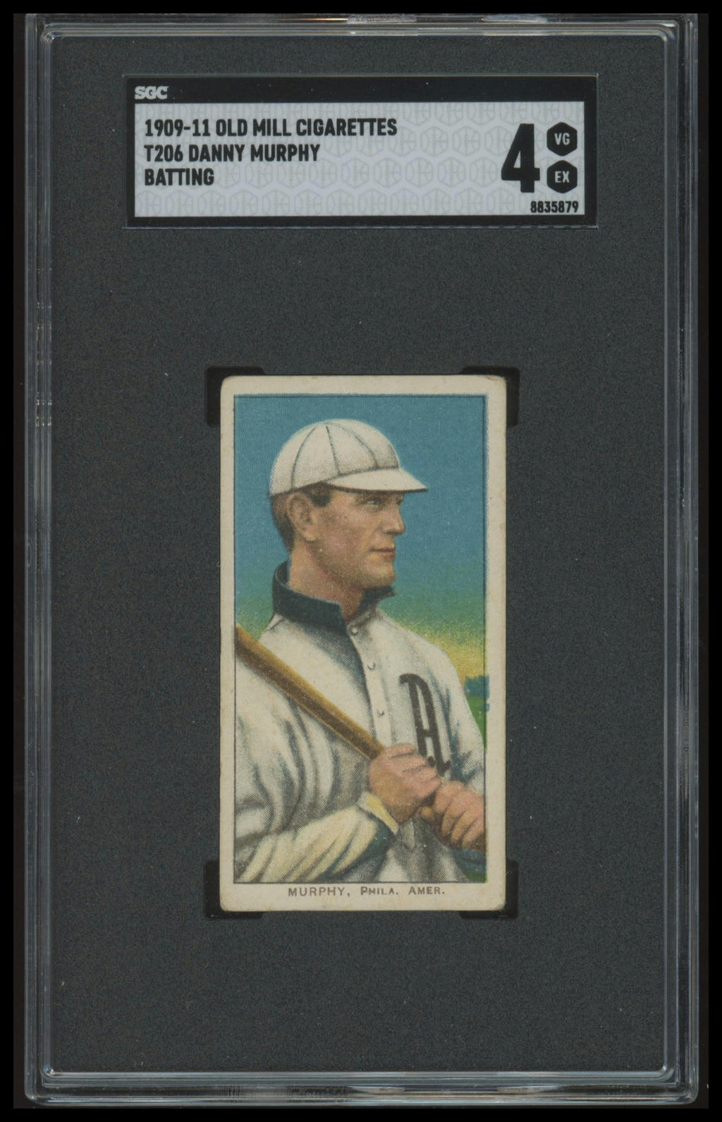 1909-11 T206 Danny Murphy (Batting) SGC 4 Old Mill