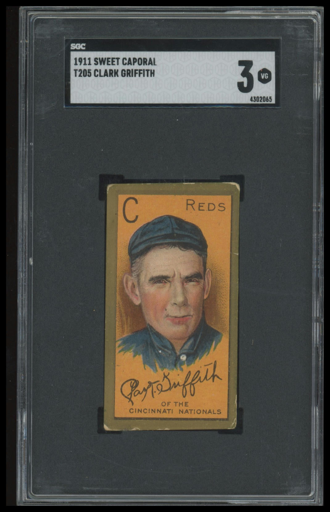 1911 T205 Clark Griffith Gold Border SGC 3 Sweet Caporal