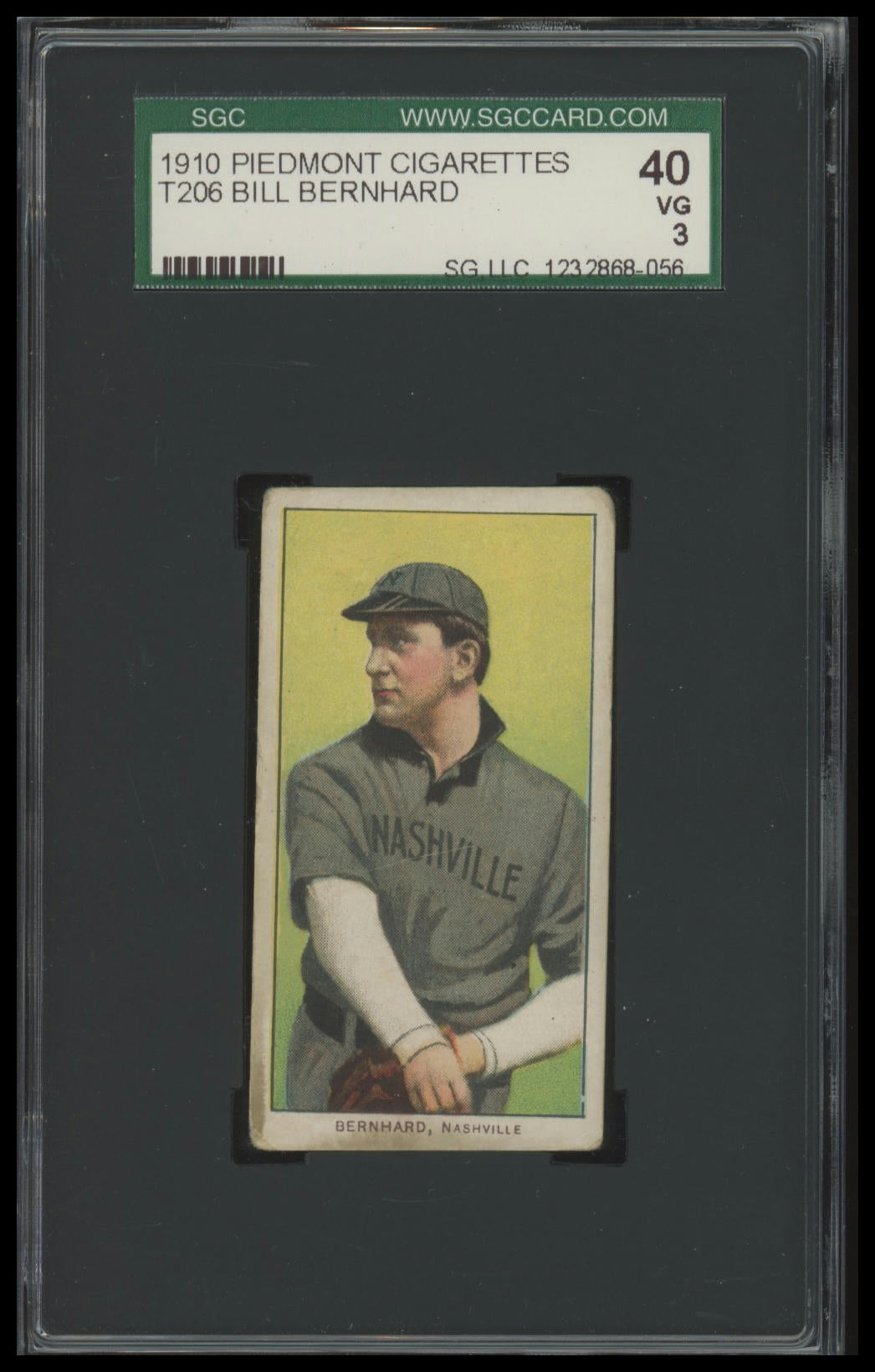 1909-11 T206 Bill Bernhard Piedmont 150