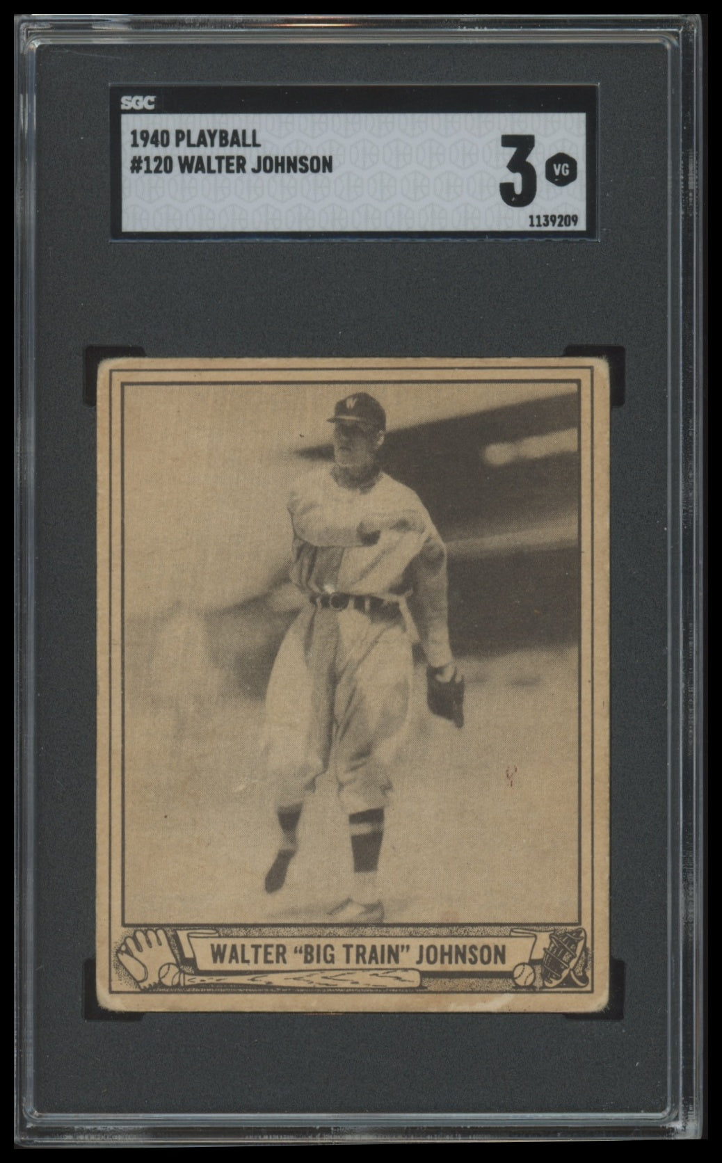 1940 PlayBall Walter Johnson SGC 3