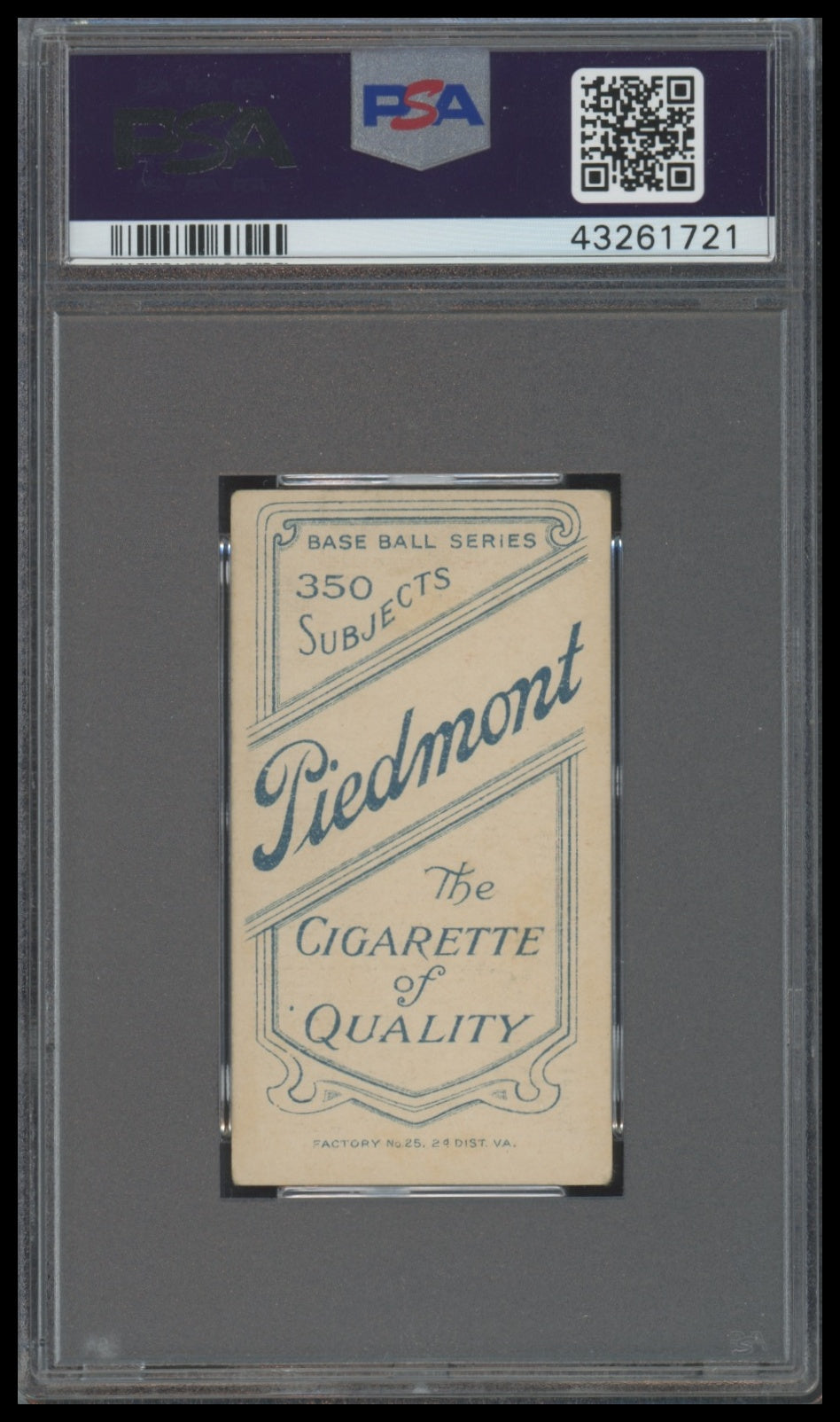 1909-11 T206 Miller Huggins (Portrait) PSA 4 HOF Piedmont 150