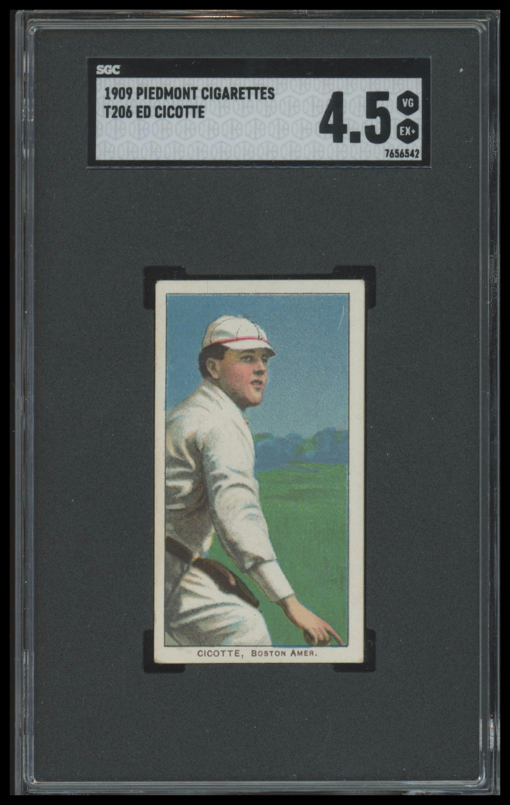 1909-11 T206 Eddie Cicotte (Black Sox) SGC 4.5 Piedmont 150