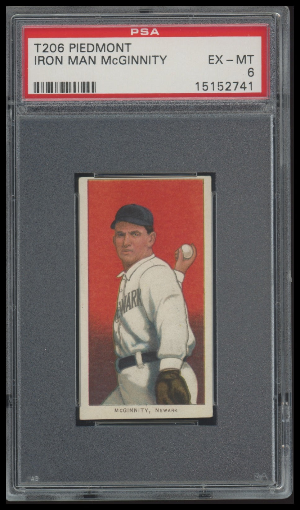 1909-11 T206 Iron Man Mcginnity HOF PSA 6 Piedmont 350
