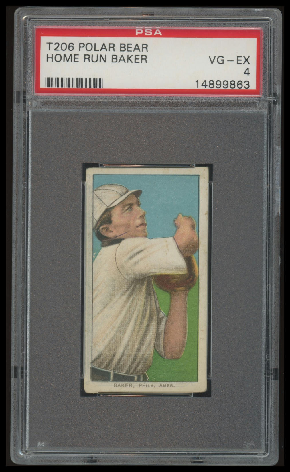 1909-11 T206 Home Run Baker PSA 4 Polar Bear