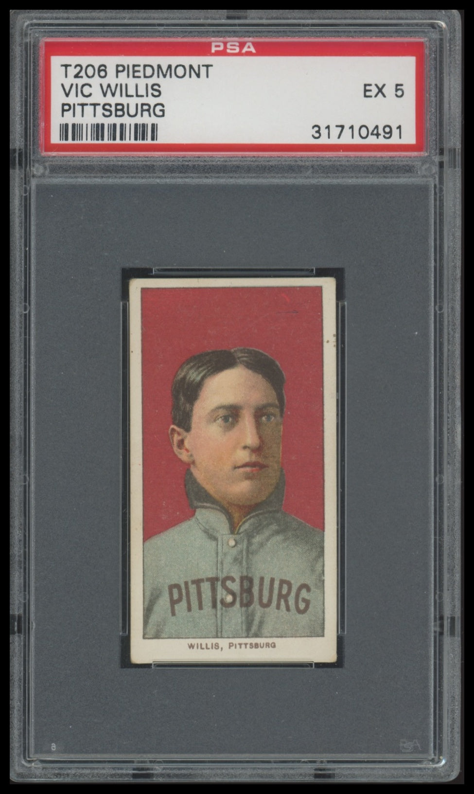 1909-11 T206 Vic Wilis Portrait HOF PSA 5 Piedmont 350
