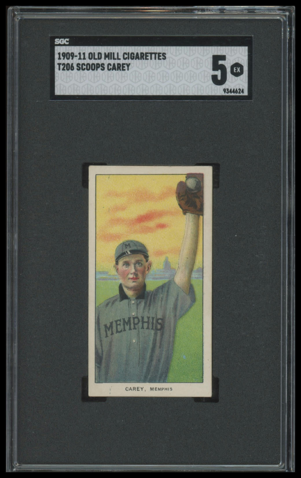 1909-11 T206 Scoops Carey Old Mill Cigarette Card SGC 5