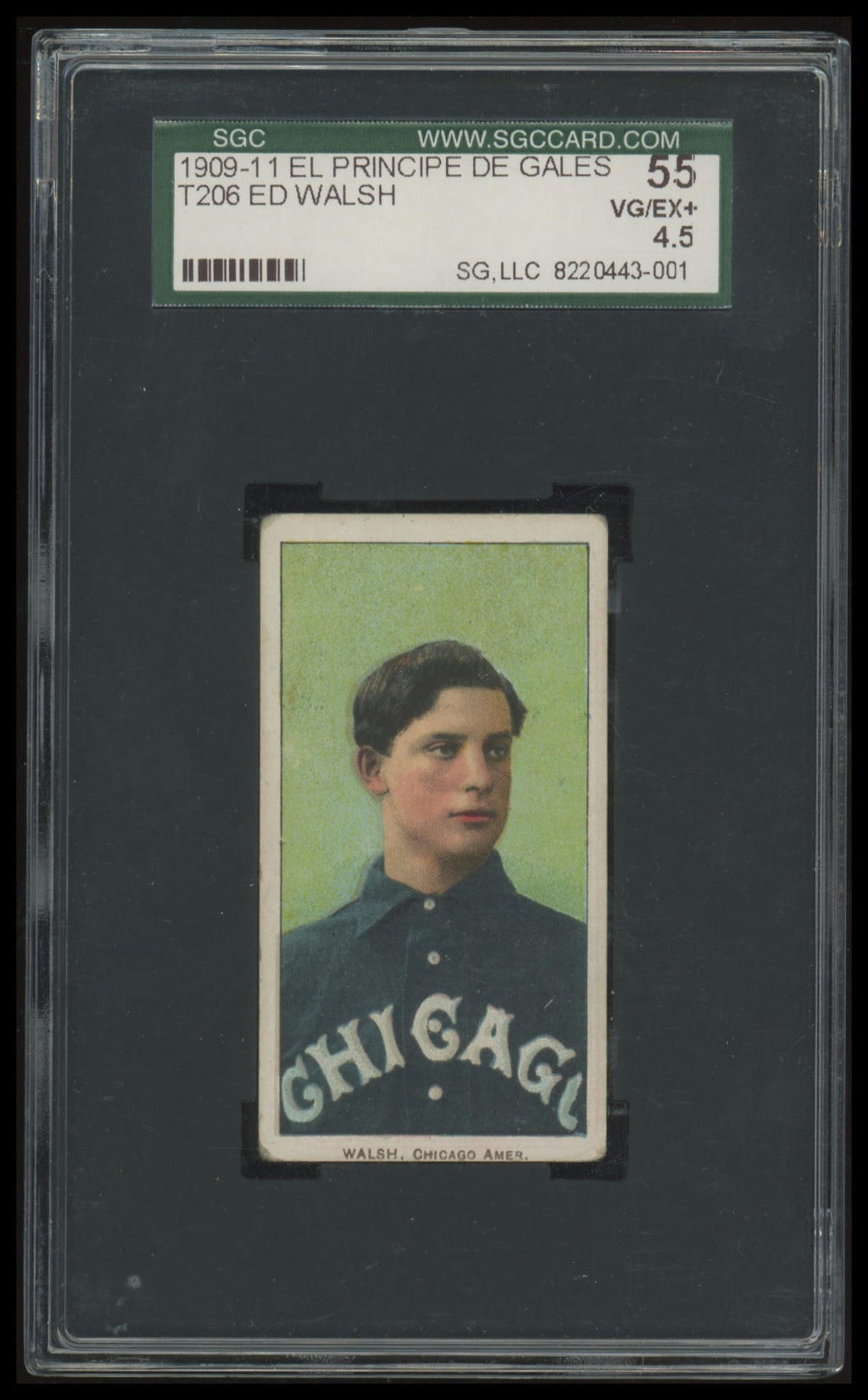 1909-1911 T206 Ed Walsh HOF El Principe De Gales SGC 4.5