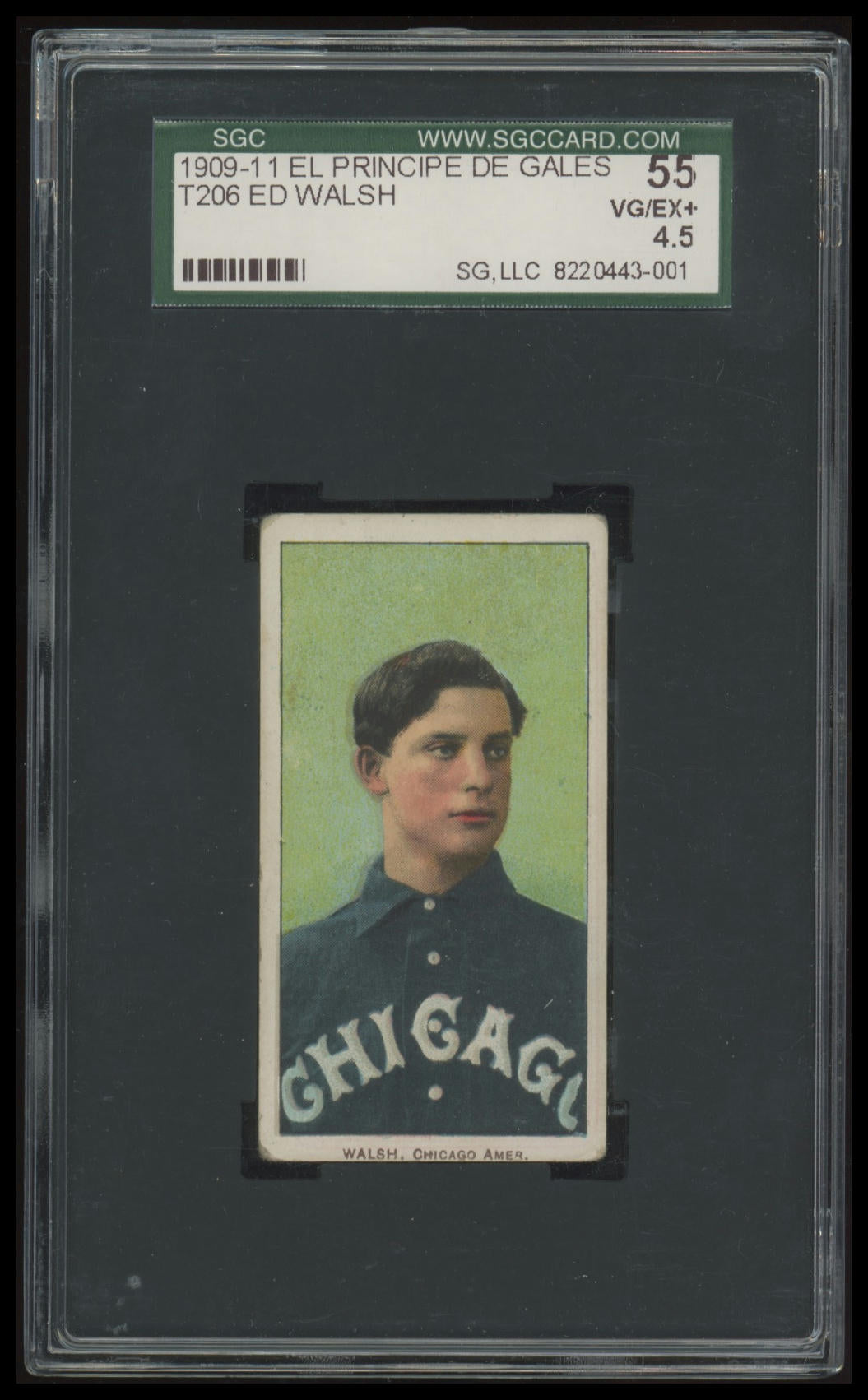 1909-1911 T206 Ed Walsh HOF El Principe De Gales SGC 4.5