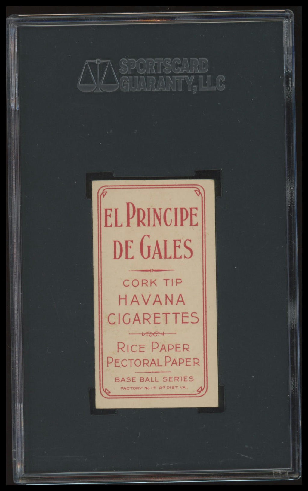 1909-11 T206 Vic Willis Bat HOF El Principe De Gales SGC 4.5