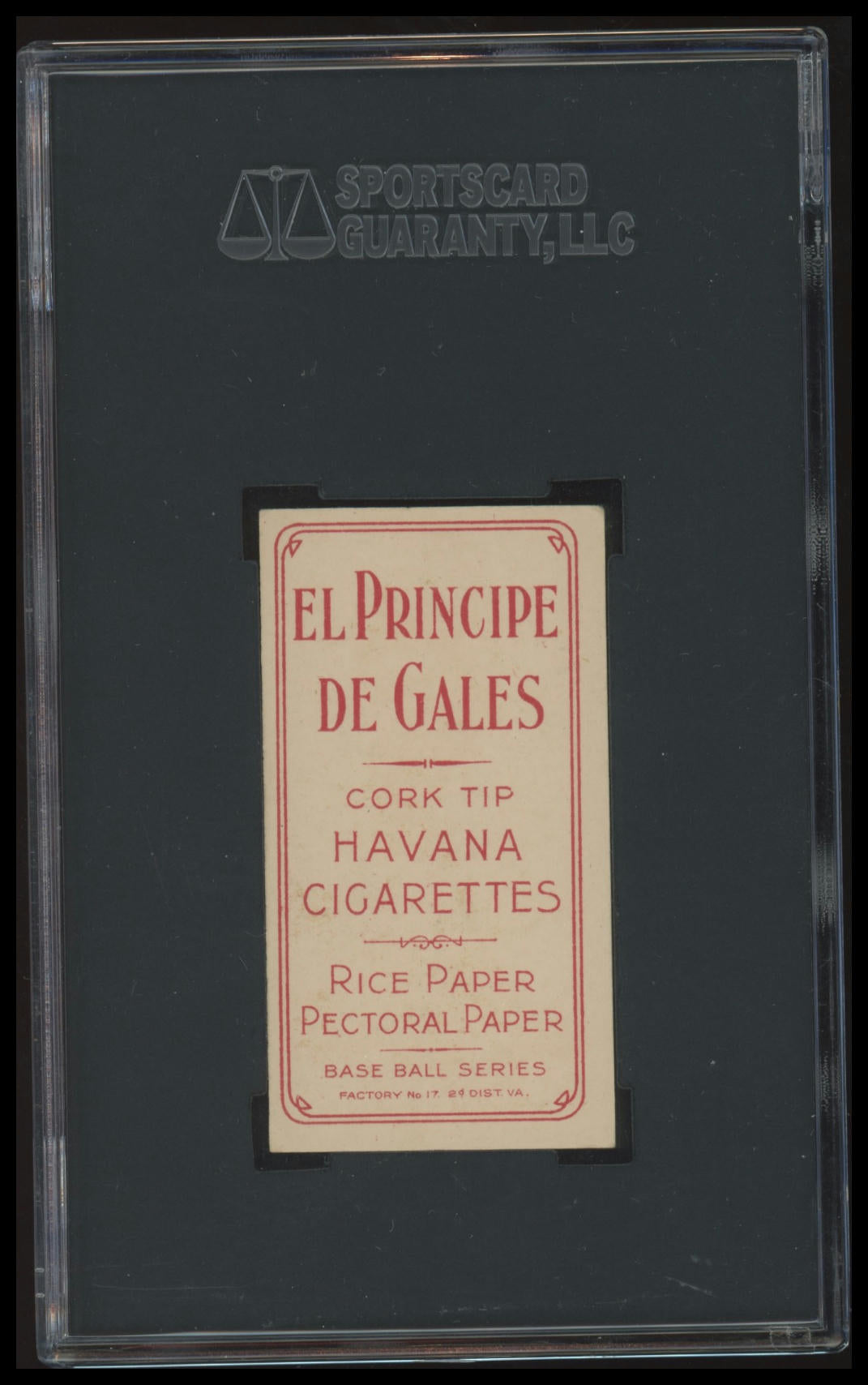 1909-11 T206 Vic Willis Bat HOF El Principe De Gales SGC 4.5
