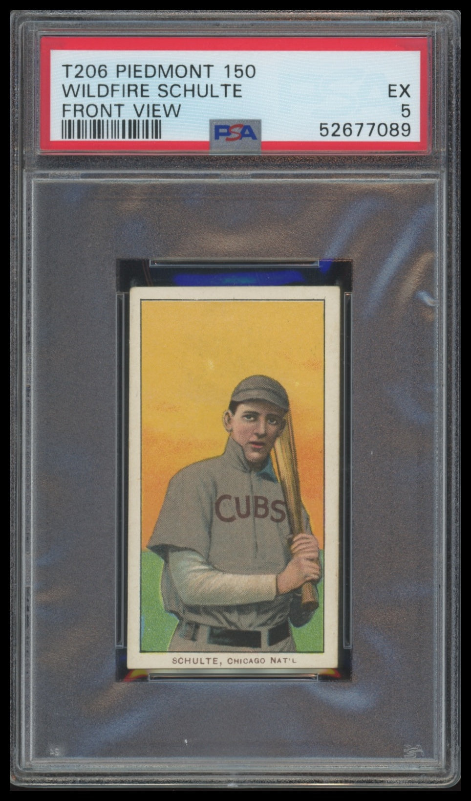 1909-11 T206 Wildfire Schulte (Front View) PSA 5 EX Piedmont 150
