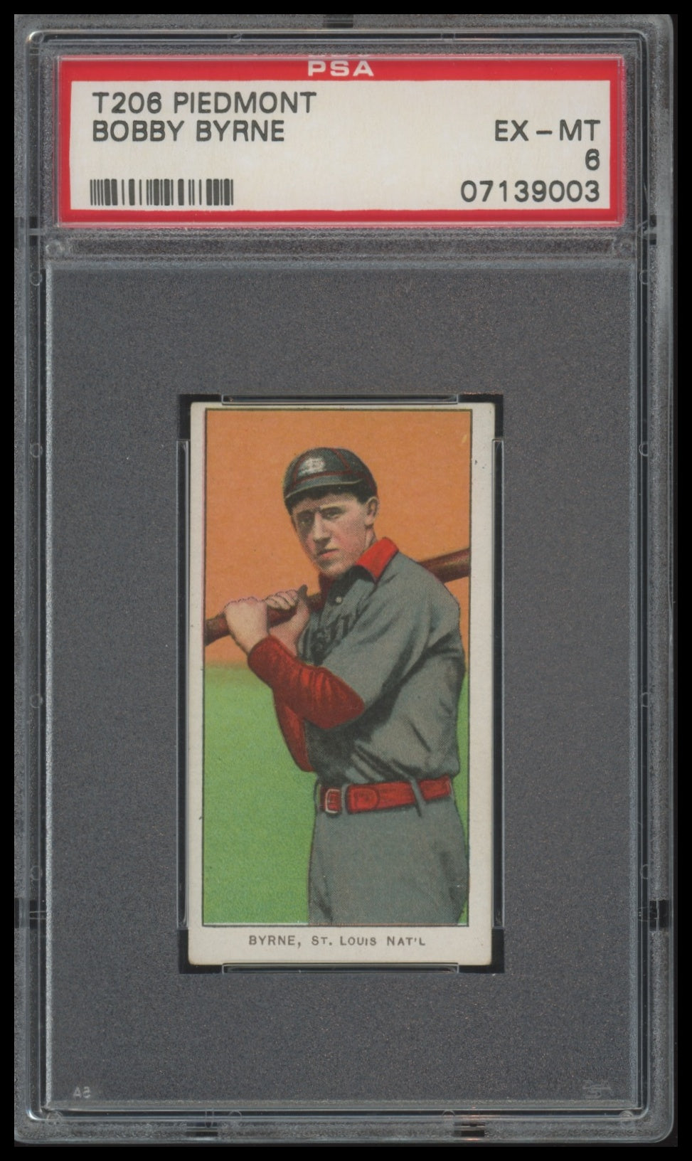 1909-11 T206 Bobby Byrne PSA 6 EX-MT Piedmont 350