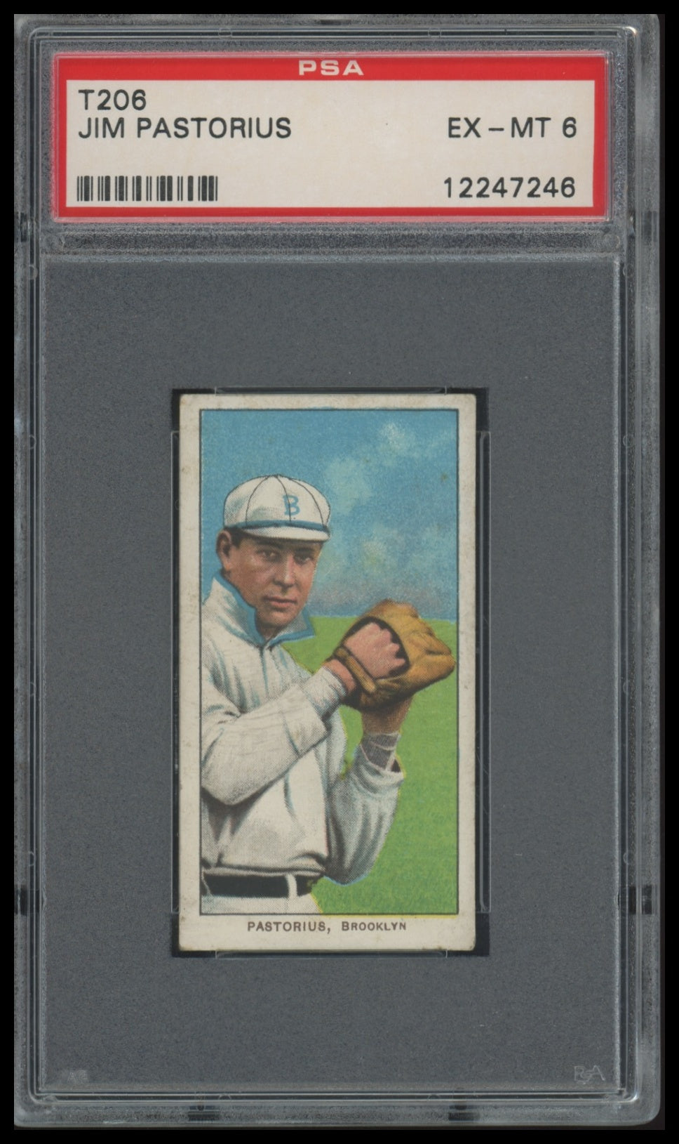 1909-11 T206 Jim Pastorius PSA 6 EX-MT Piedmont 150