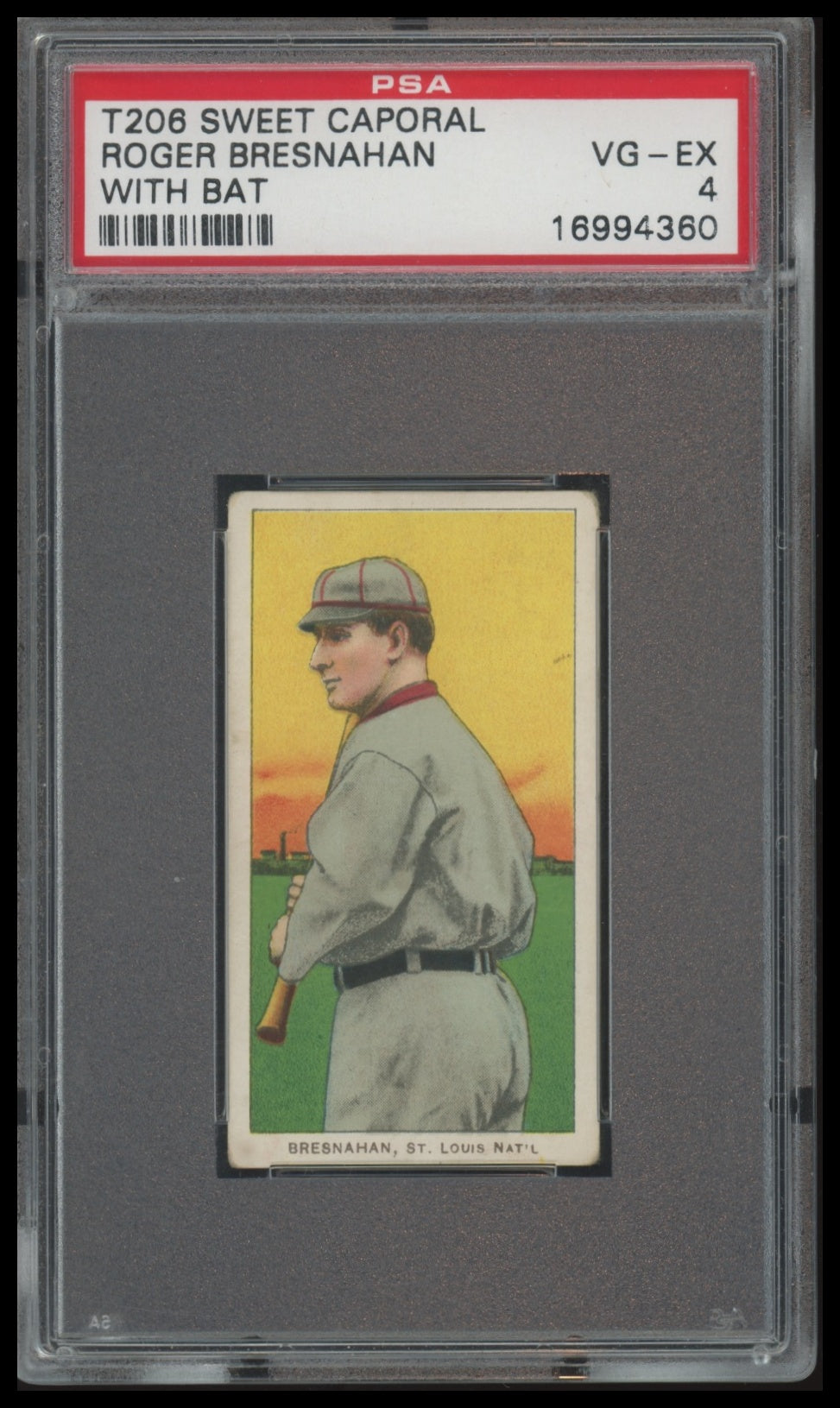1909-11 T206 Roger Bresnahan (Batting) PSA 4 VG-EX Sweet Caporal 350/30