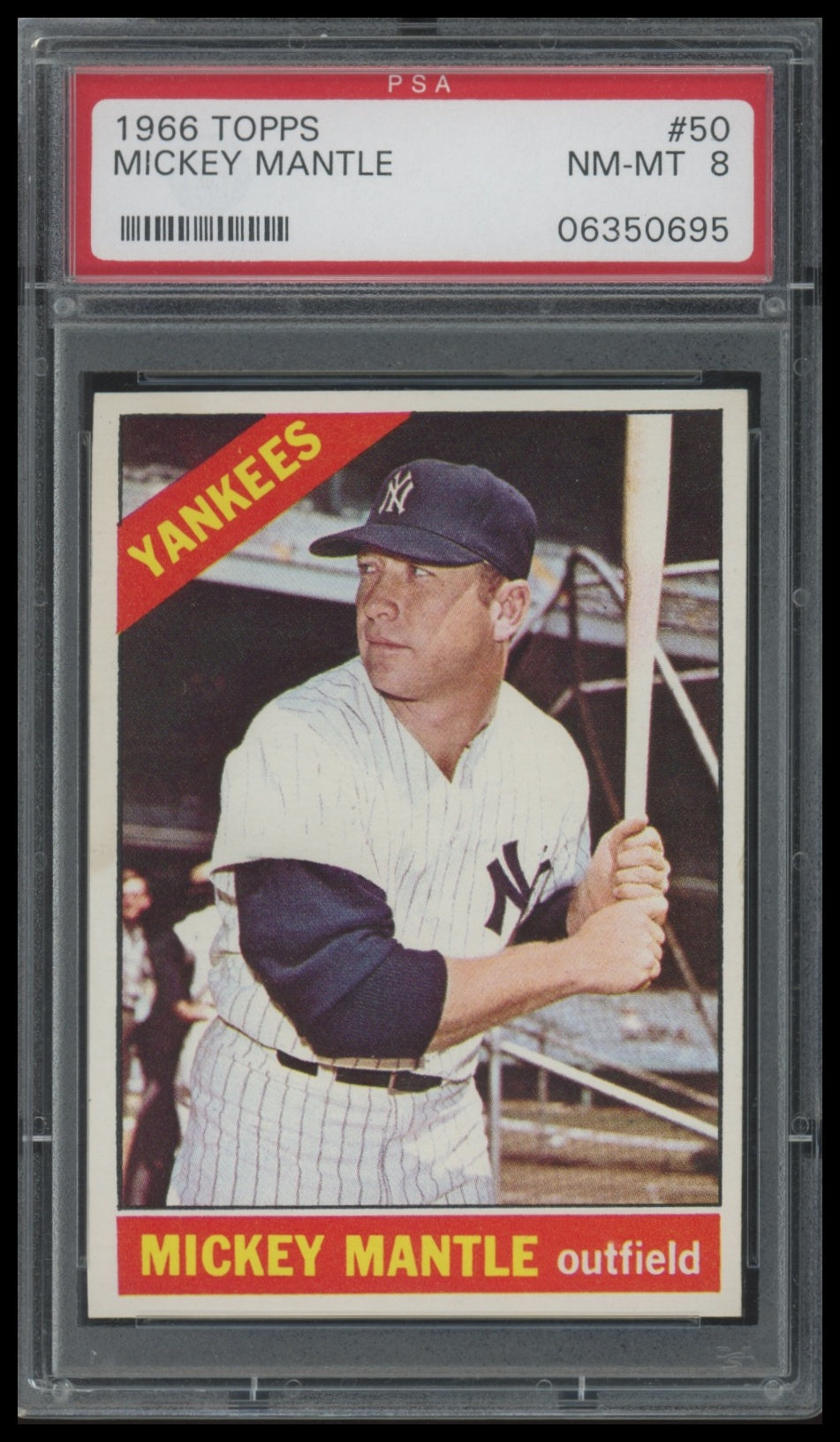 1966 Topps Mickey Mantle PSA 8 #50