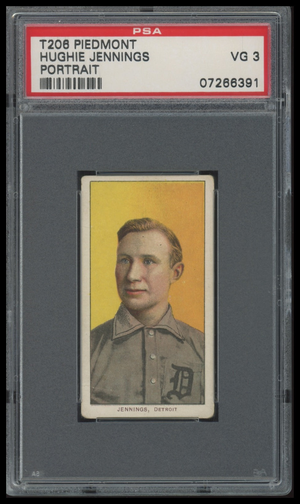1909-11 T206 Hughie Jennings Portrait PSA 3 Piedmont 150