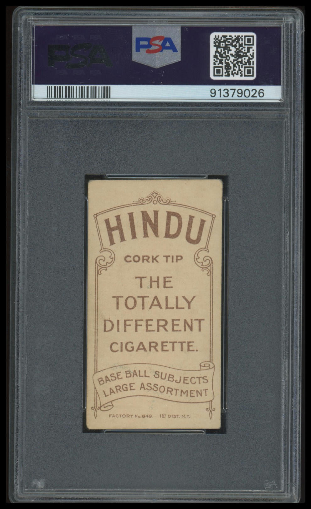 1909-11 T206 Hindu Brown Ernie Howard Savannah PSA 3 Southern League
