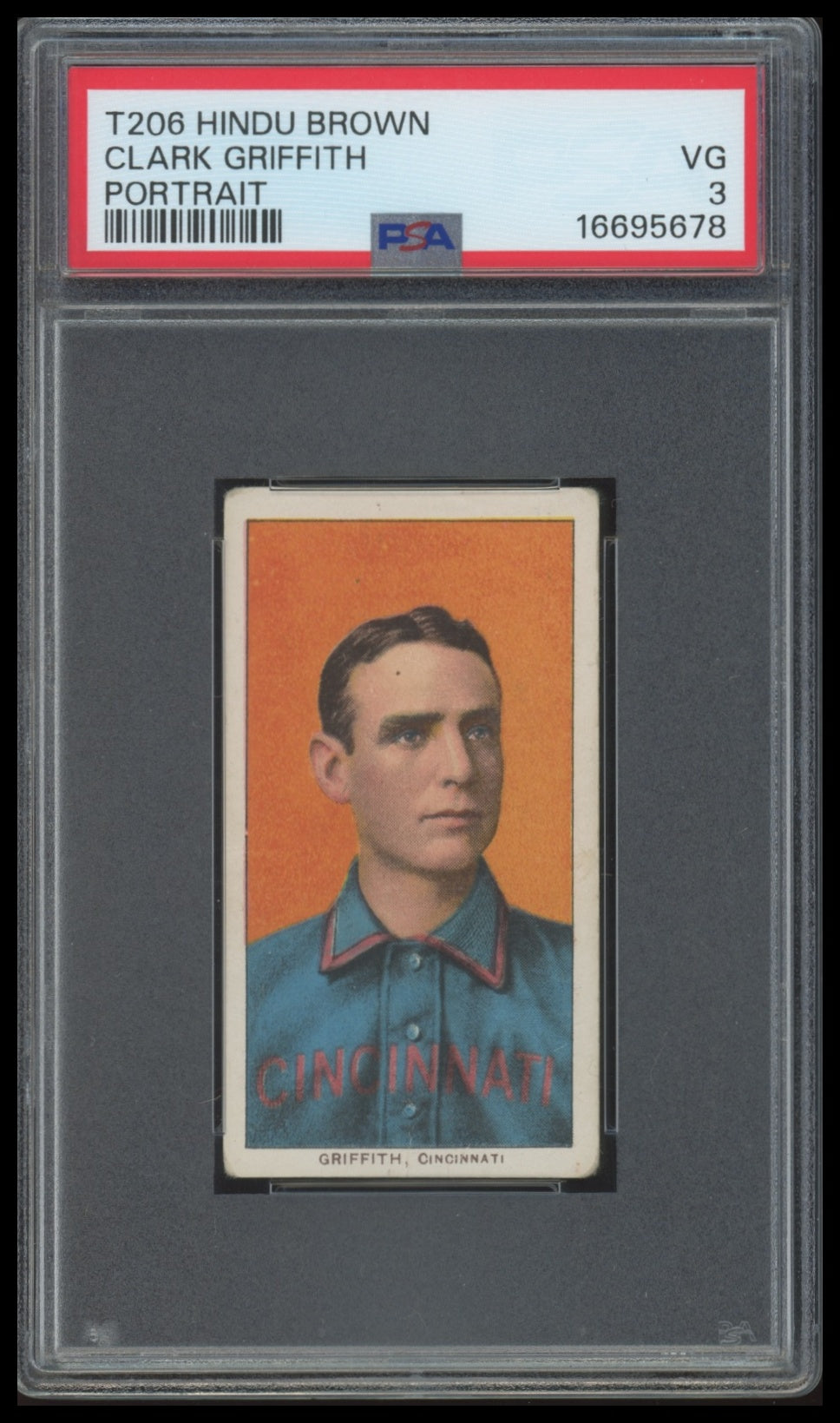 T206 Hindu Brown Clark Griffith Portrait PSA 3 HOF