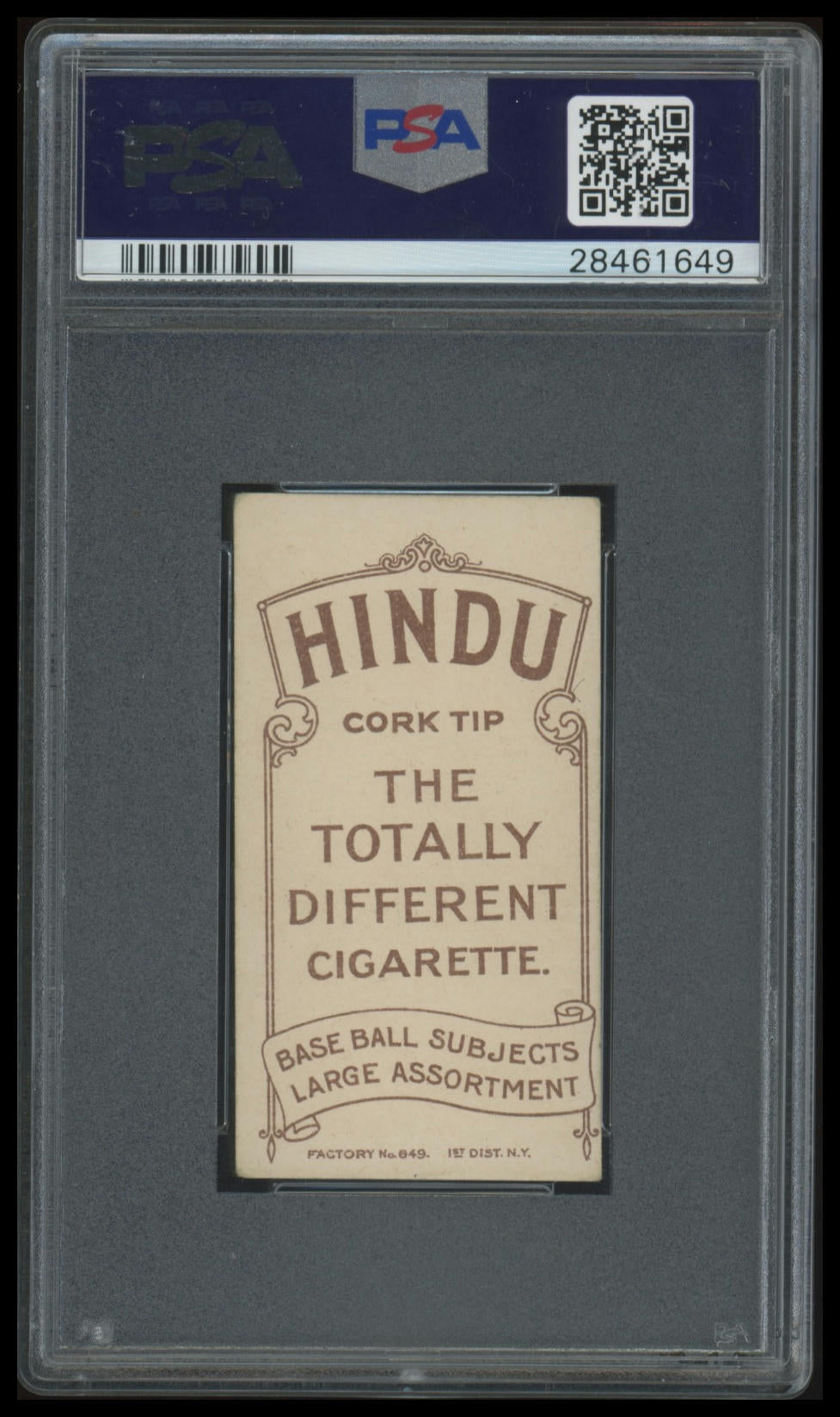 1909-11 T206 HINDU BROWN Bill Dahlen Boston PSA 4
