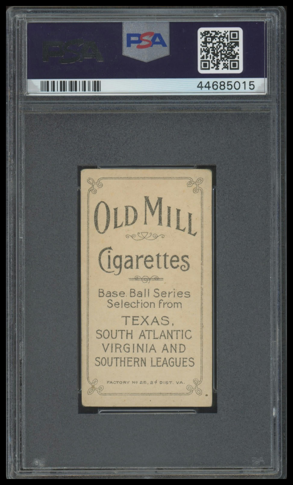 1909-11 T206 Perry Lipe Old Mill PSA 4 Southern League