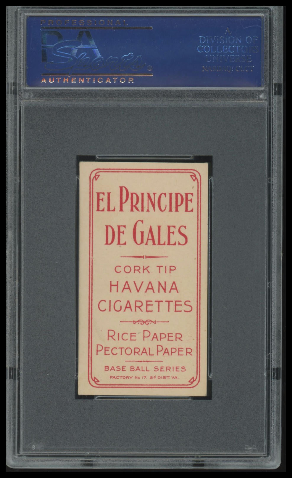 1909-11 T206 Ed Cicotte PSA 6 EL Principe De Gales (Pop 1, none higher)