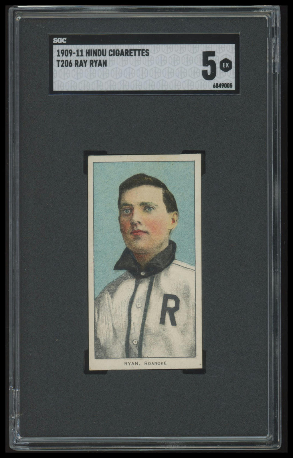 1909-11 T206 Ray Ryan HINDU SGC 5 Southern League