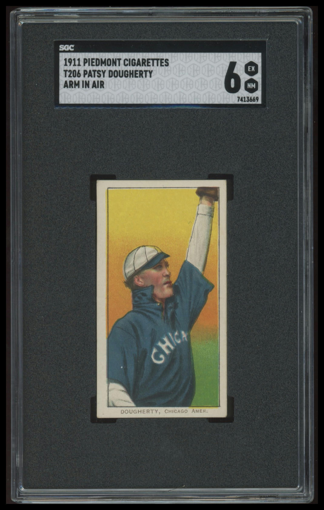 1909-11 T206 Patrick Dougherty (Hands in Air) SGC 6 Piedmont 350-460/25