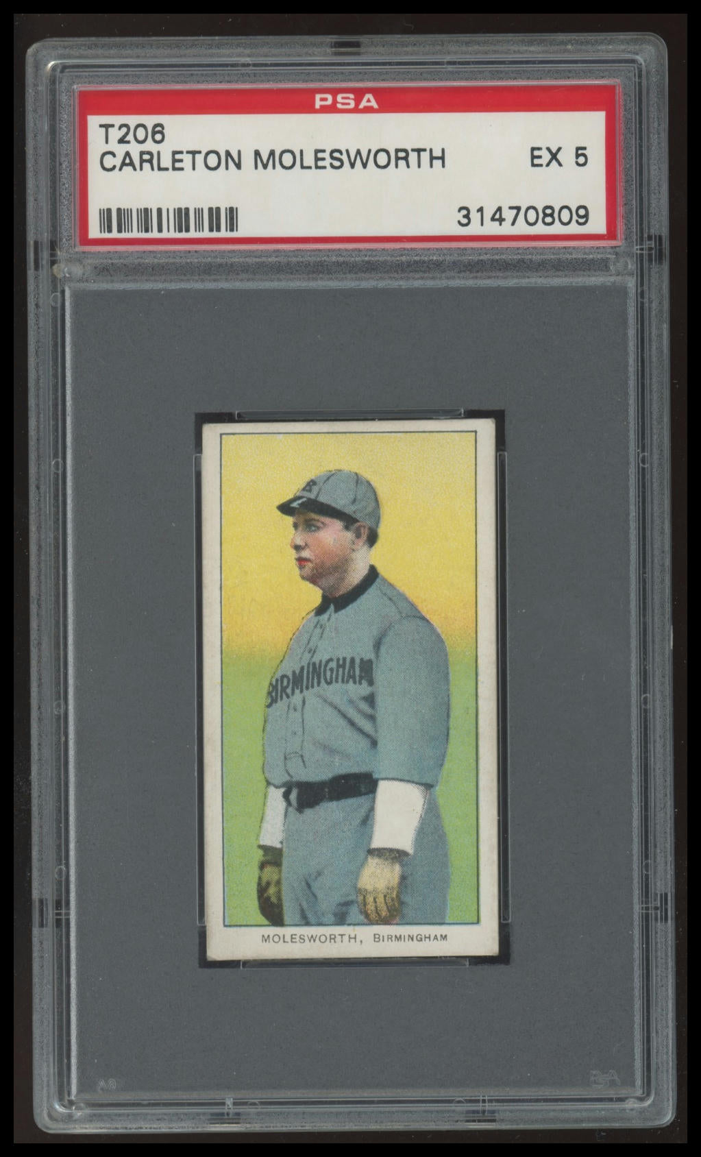 1909-11 T206 Old Mill CARELTON MOLESWORTH PSA 5 Southern League