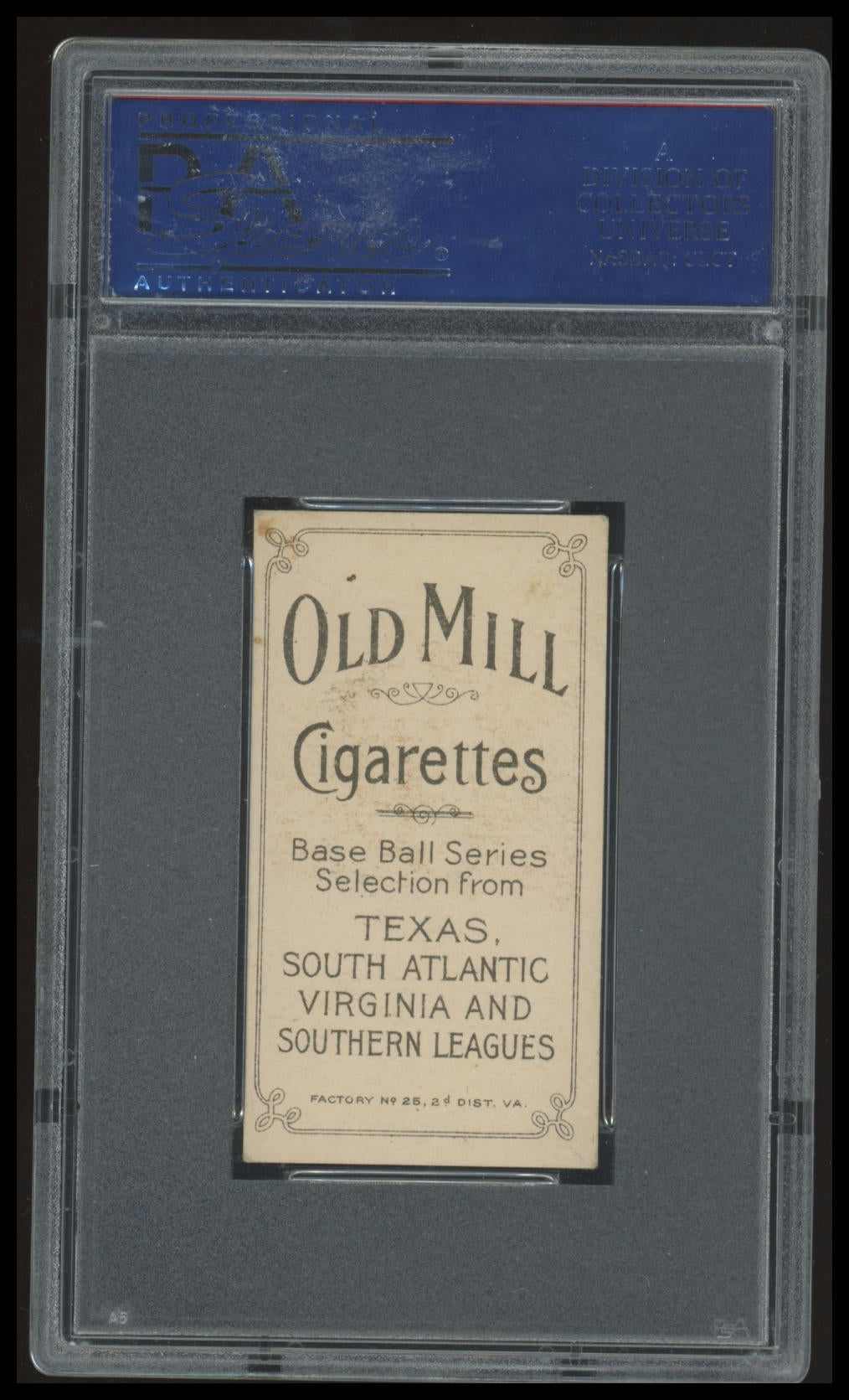 1909-11 T206 Old Mill Charles Seitz PSA 5 Norfolk Southern League