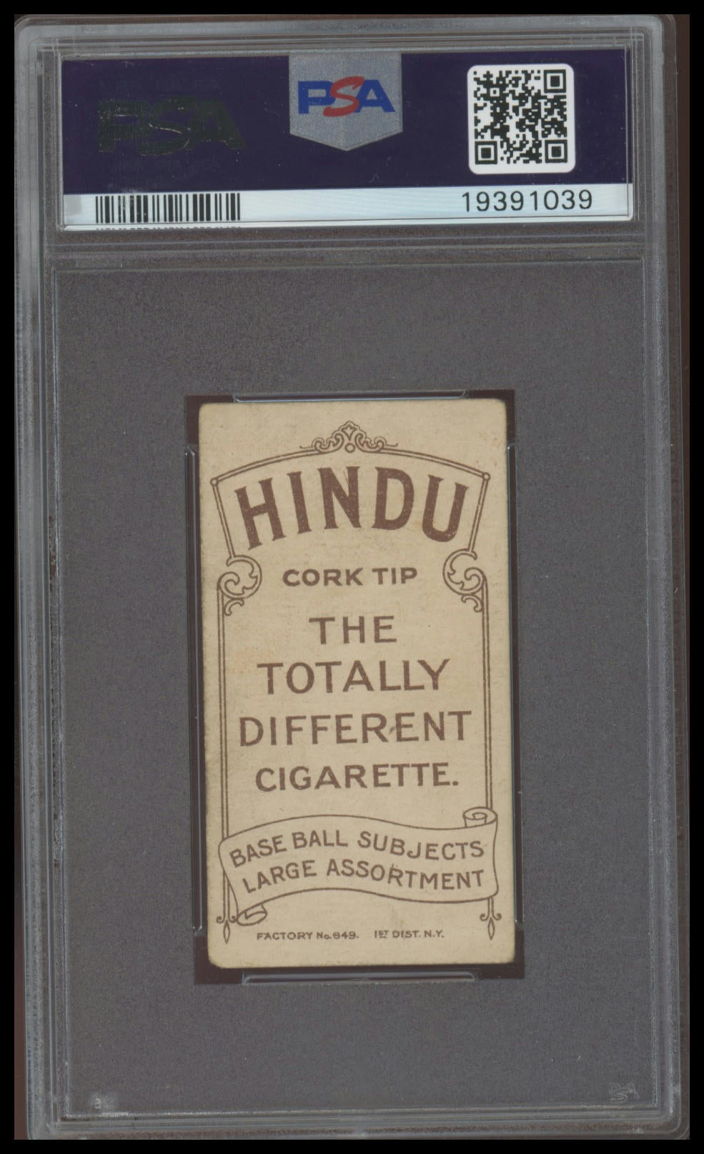1909-11 T206 Brown Hindu Art Devlin PSA 4 VG-EX Cigarettes Baseball