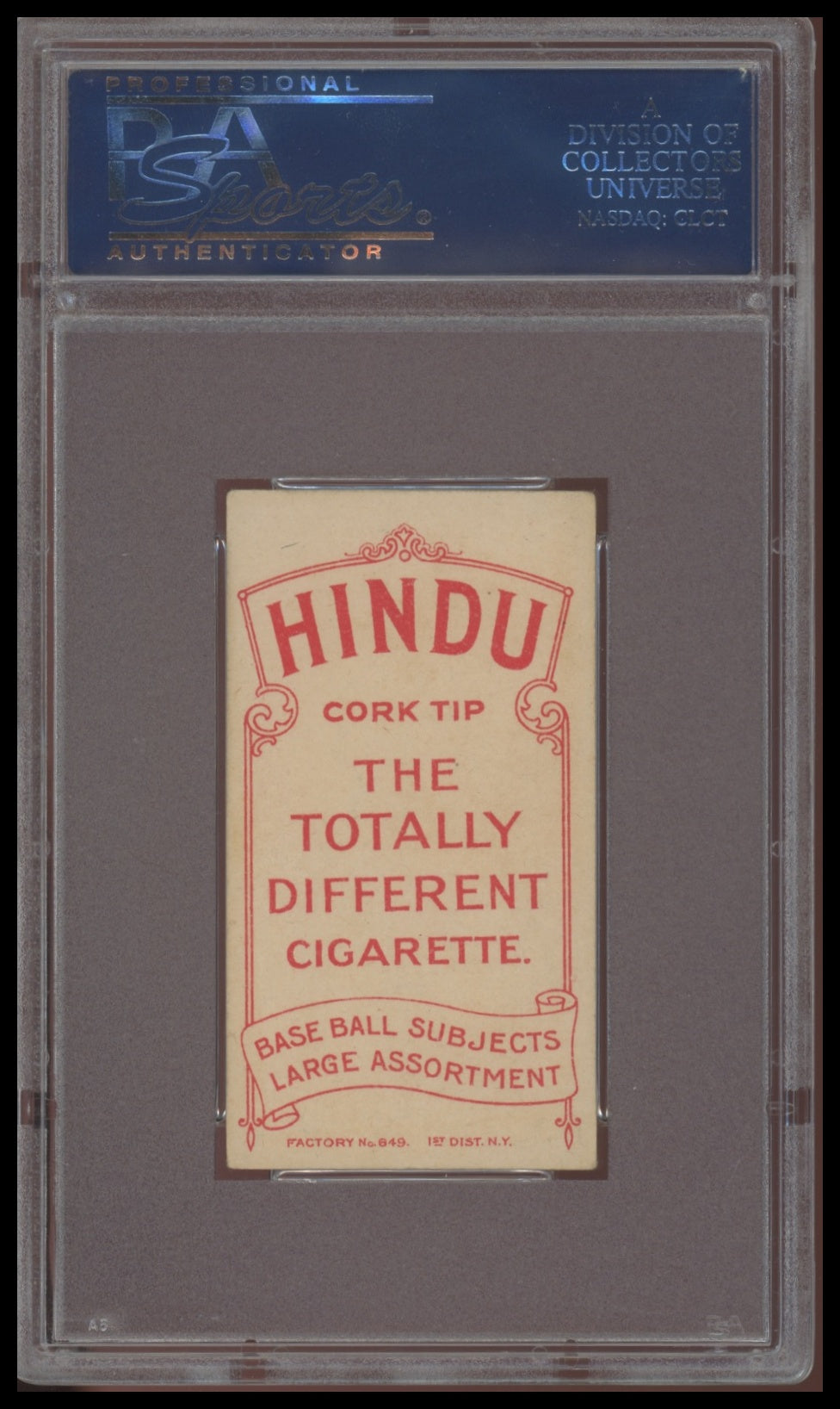1909-11 T206 Red Hindu Doc Crandall (Port-With Cap) PSA 4 VG-EX (NONE HIGHER)