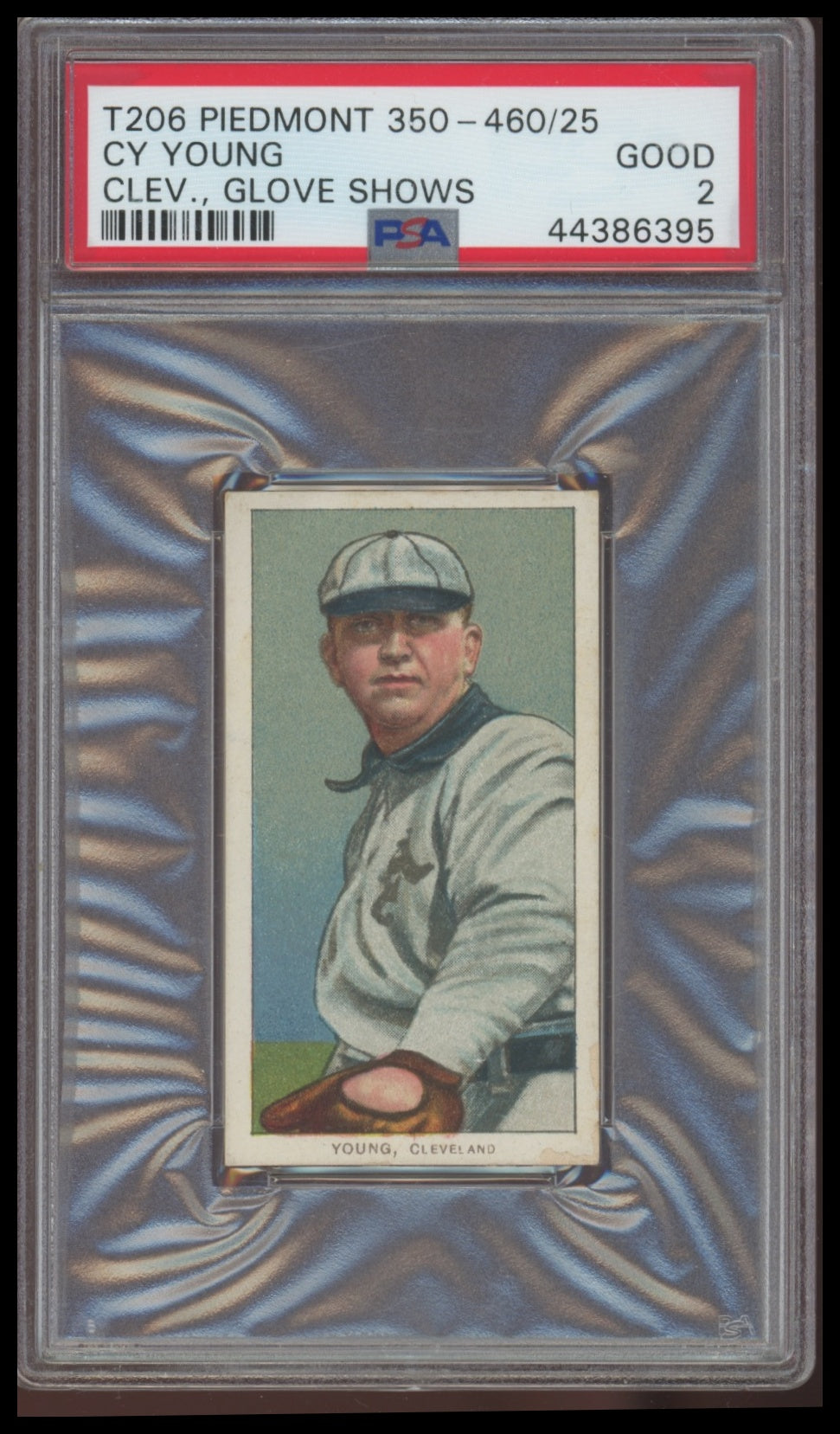 1909 T206 CY Young Cleveland, Glove Shows PSA 2 Piedmont 350-460/25