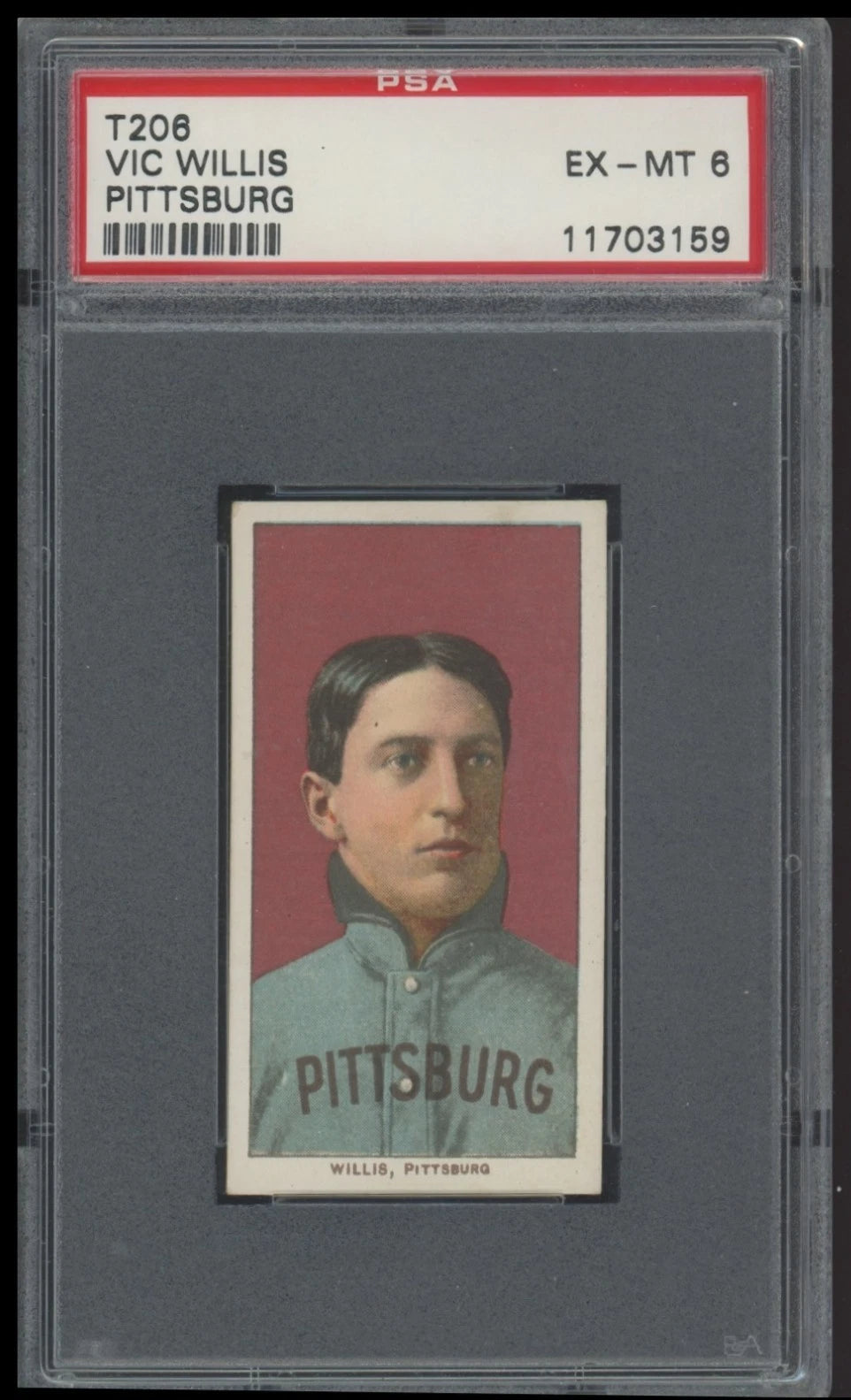 1909-11 T206 Vic Willis Portrait HOF PSA 6 EX-MT Sweet Caporal 350/30